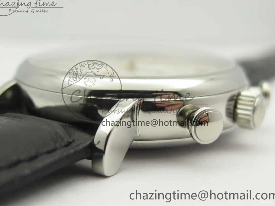 MIROTIME 0129 Snug Portofino IW391022 SS ZK 1:1 Best Edition White Dial Gold Markers On Black Leather Strap A 7130